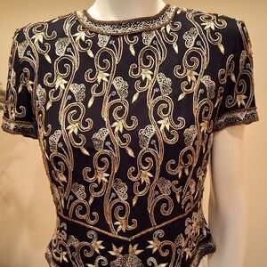 Beautifully Embroidered Black & Gold Top